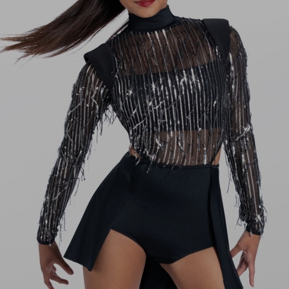 Weissman elite "KILL THE LIGHTS" JAZZ/TAP COSTUME SIZE ADULT MEDIUM